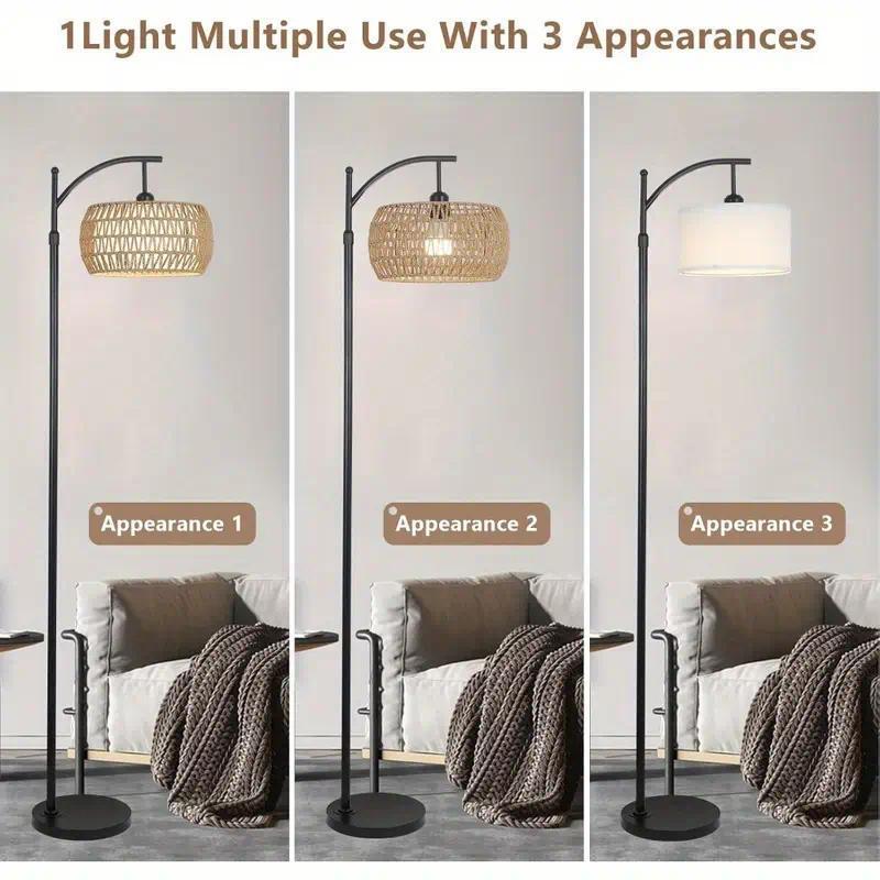 Farmhouse LED Floor Lamp, App & Remote Control Smart Standing Light Modern Lighting for Living Room, Bedroom, Home Office