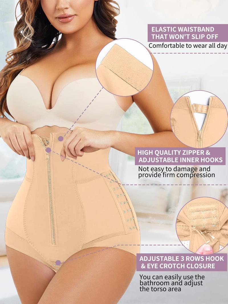 Women's High Waist Shaping Zipper Fly Shapewear Panty, Adjustable Hook & Eye Tummy Control Butt Lifter Shapewear Bottoms, Summer Outfits 2024, High Stretch Seamless Shaper for Lady