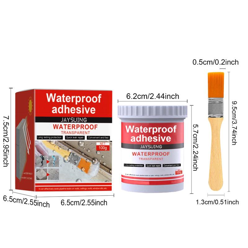 Transparent Waterproof Glue (100g Set) for Roof, Bathroom, Kitchen Wall Waterproofing, No Tile Breaking, Leak Repair Coating