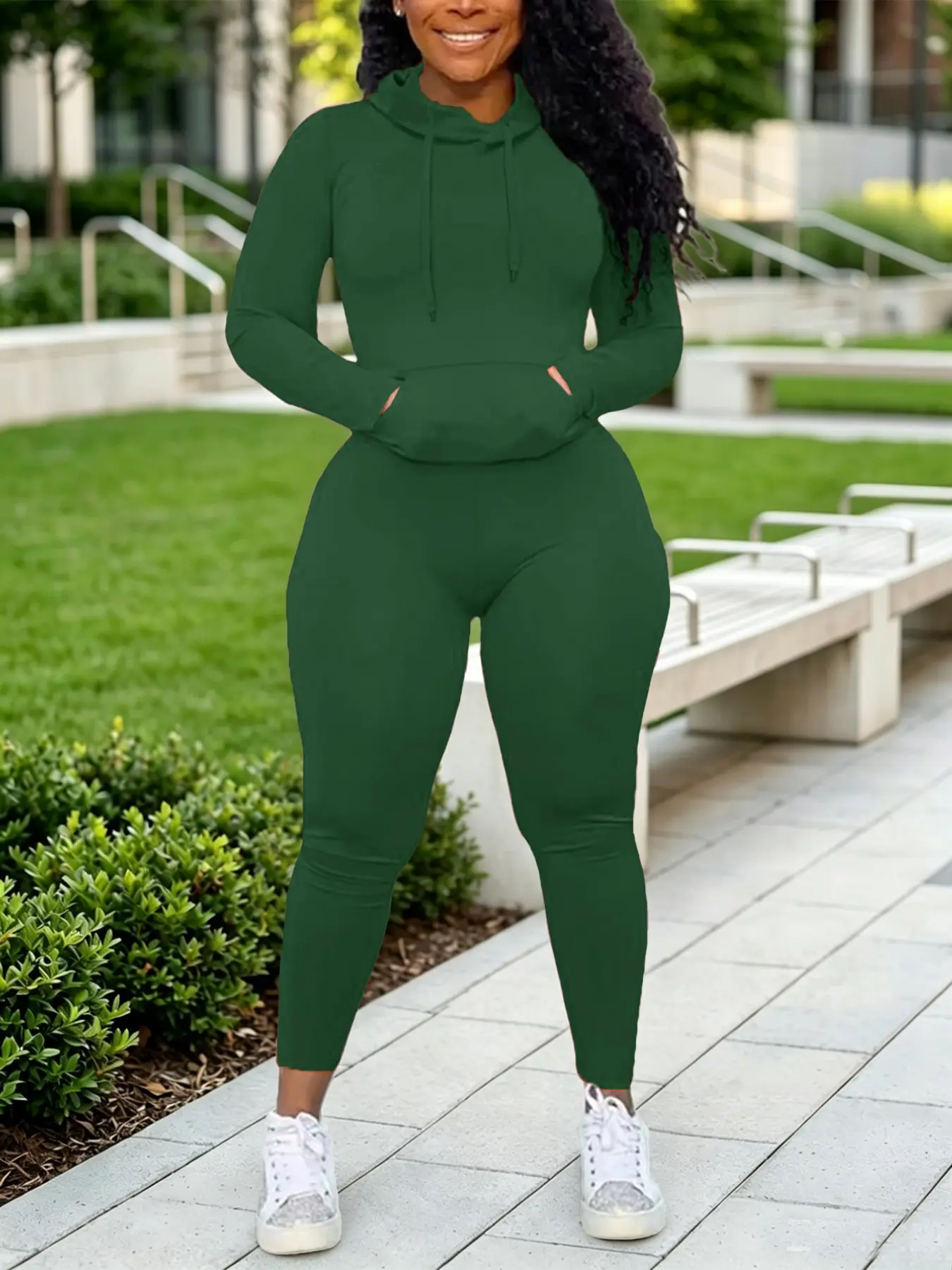 Women's 2-Piece Set Sporty Casual, Hoodie and Sweatshirt Combo, Comfortable Athletic Wear for Daily Activities