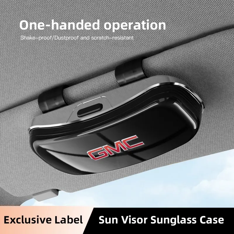 Car Sun Visor Glasses Case Glasses Holder Storage Box Car Interior Storage for Driver and Passenger in Car For GMC Terrain Sierra Canyon Yukon Acadia Savana Denali AT4 Granite