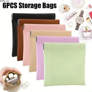 6PCS Mini Purse Organizer Bags for Women, Portable Makeup & Lipstick Pouches, Pocket Storage Inserts, Handbag Organizer Accessories, Travel Essentials for Tote Bags, Crossbody Bags, Daily Carry & On-the-Go Organization