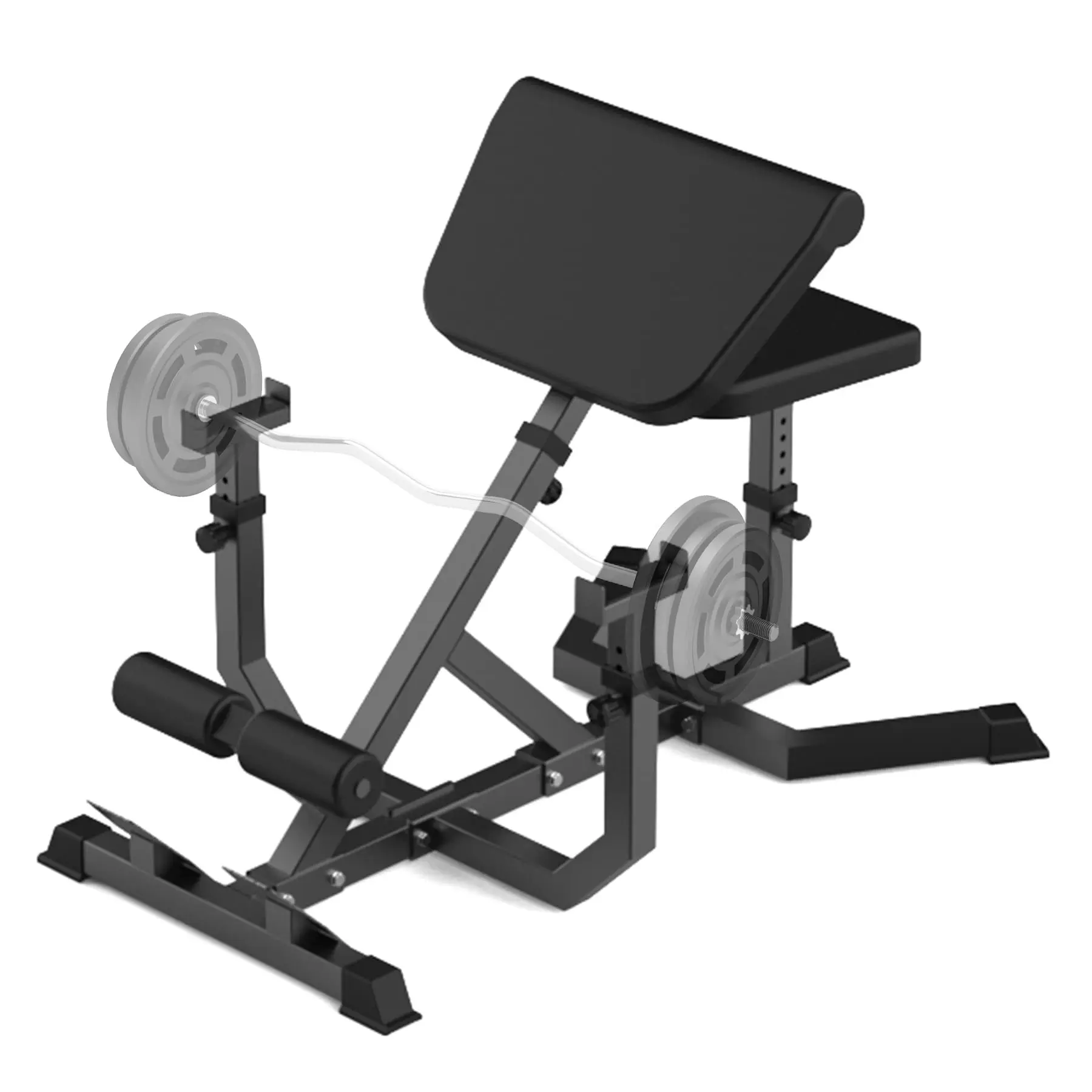 2-in-1 Roman Chair & Preacher Wave Bench – Heavy-Duty Adjustable Hyperextension & Back Extension Machine – Multi-Functional Strength Training for Arms, Abs, Back, Glutes & Legs – Home Gym Fitness Equipment