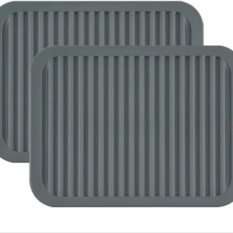 2 Piece Silicone Heat Insulating Pads, Kitchen Counter Protection, High Temperature Resistant, Non-Slip, Durable Design