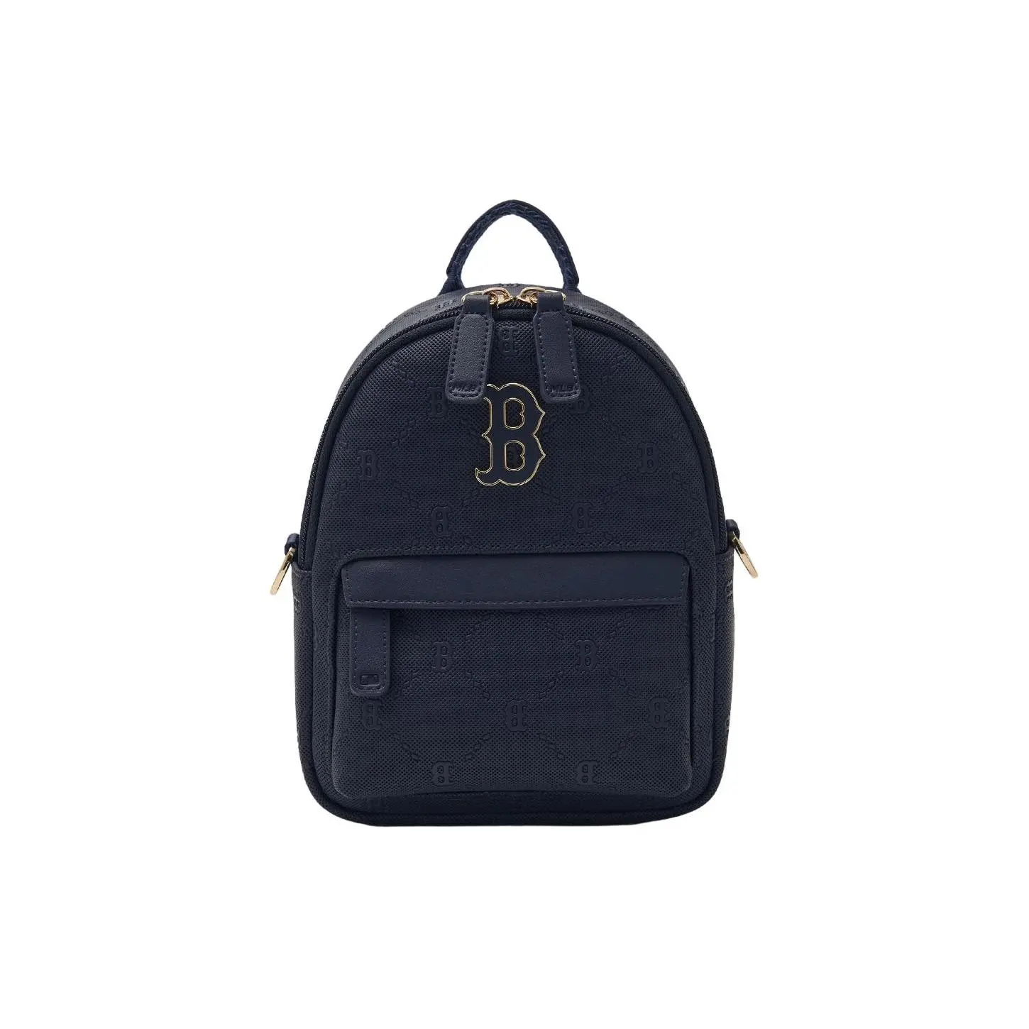 MLB Full-Print Zippered Vegan Leather Backpack for Men – Navy Blue
