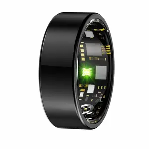 Fitness Tracking Ring, Gold Polished Shell & Advanced Heart Rate SpO2 Sensor, Sizes 7-12, For Men Women Gym Workouts Sleep Monitoring & Everyday Wellness, Lightweight Screenless Waterproof Long Battery Life Smart Wearable