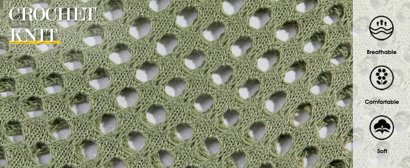 Saodimallsu Womens Crochet Swimsuit Coverup Summer Sleeveless Hollow Out Knit Crewneck Side Split Long Beach Dress