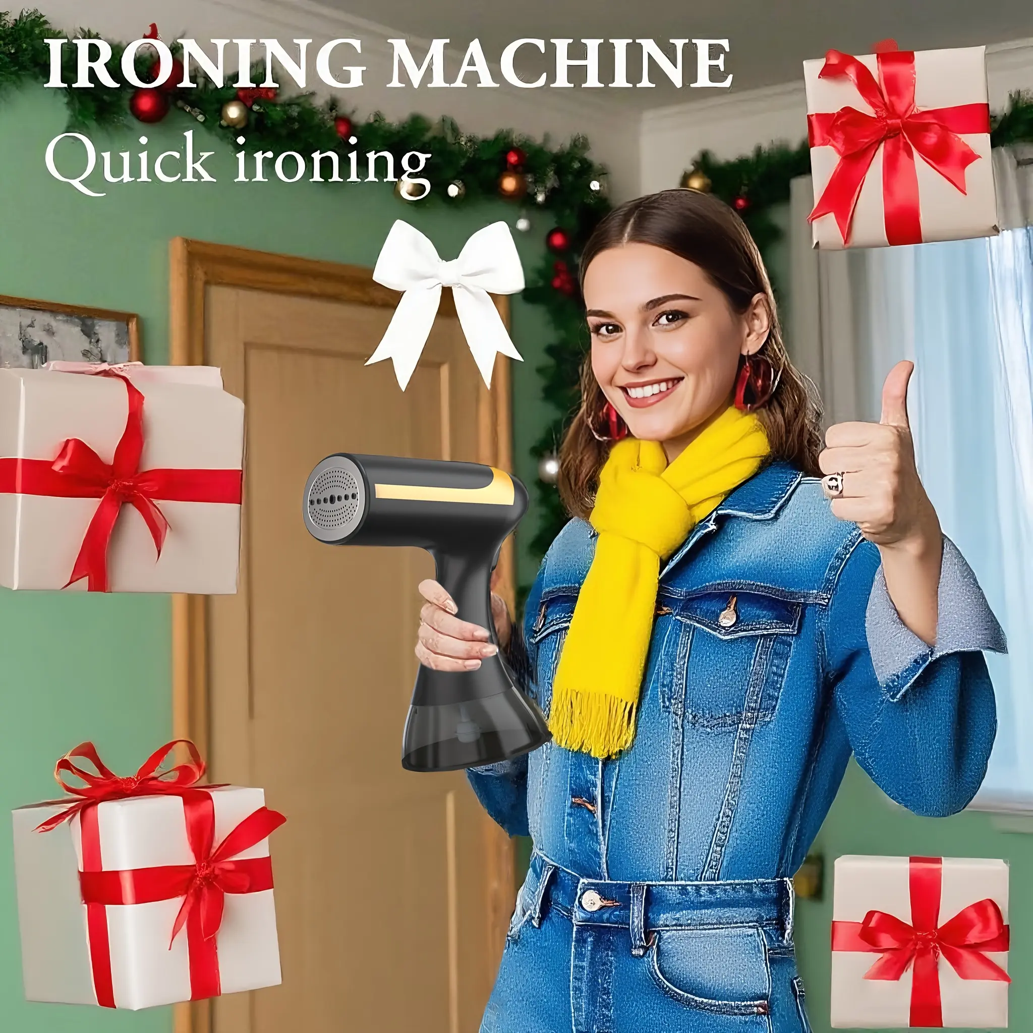 1100W Handheld Hanging Ironing Machine with 20s Fast Heating, Equipped with A Cleaning Brush And A 10.14oz Large Capacity Water Tank. Home Steam Ironing Machine Is A Must-have Tool for Wrinkle Removal During Travel And Clothing Care for Business