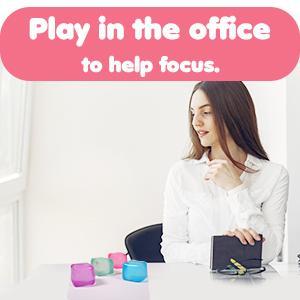 Squishy Ice Cube Shape Stress Cube Fidget Toy, Soft Filling Stress Balls for Kids Adults, Calming Sensory Fidget Toy for Stress Relief & Relaxation, Blue