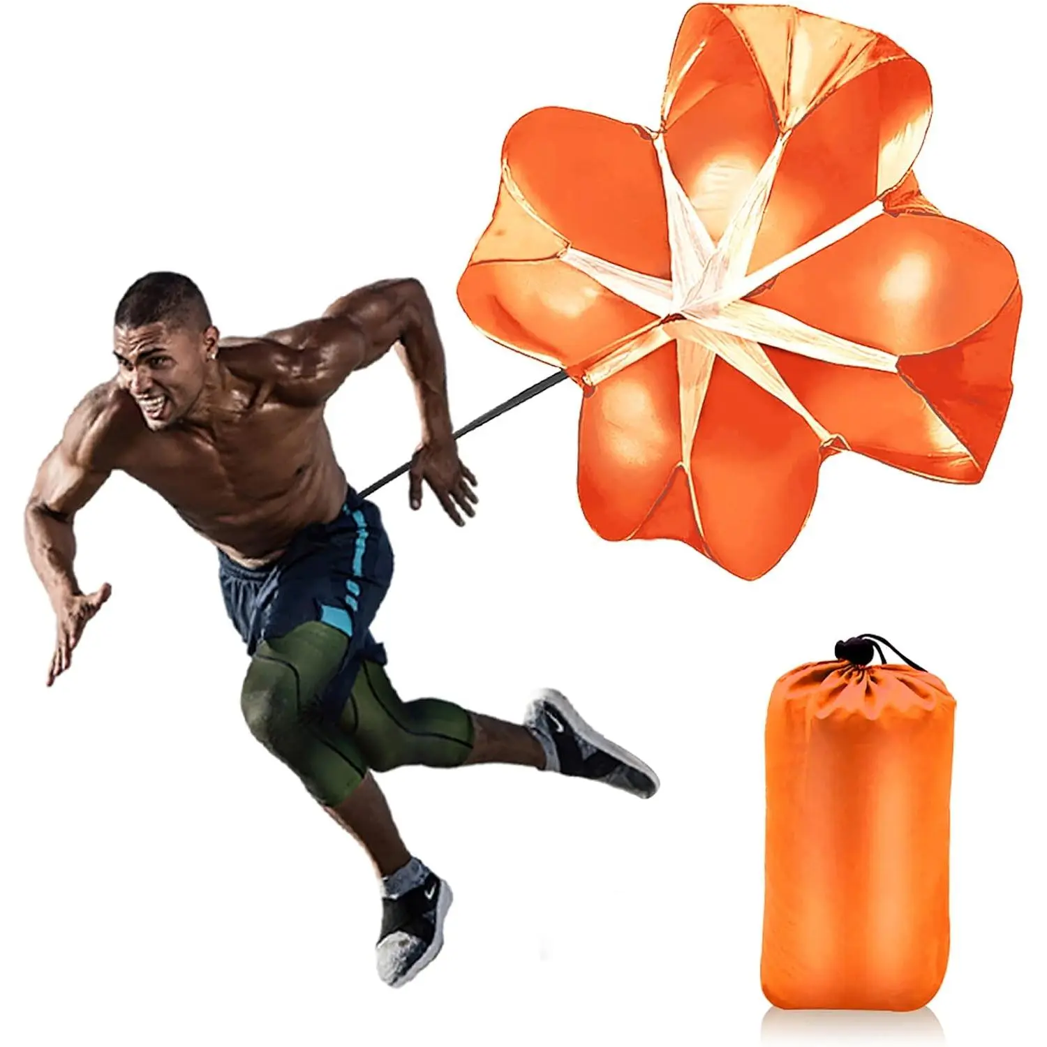 Running Parachute for Speed , 56 inch Resistance Parachute for Athletes, Sprinting & Football  Equipment with Adjustable  Belt, Drag Chute to Improve Velocity & Explosive Power