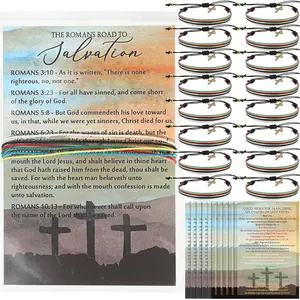 25 Set Plan of Salvation Bracelet Gifts Bulk Gospel Tracts Fathers Day Christian Church Gifts  Gospel Tracts Card Romans Road to Salvation Bookmarks for Church Men Women Evangelism Seeker