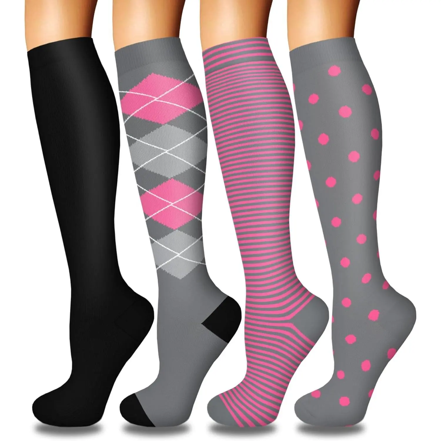 03-7-pink Diamond/Stripe/Dot-4 Pairs