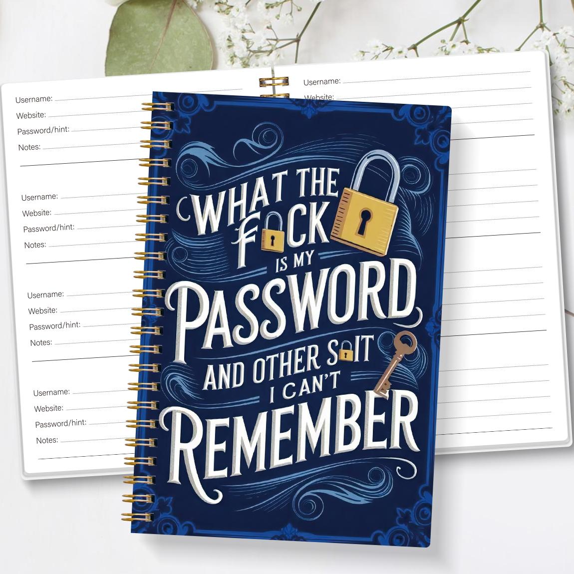 1pc Simple Password Book, Minimalist Advanced Address Password Manager With Website Password Quick Access Username And Password Storage Perfect For Home Office Internet Computer Logins, Hardcover Spiral Notebook, Great Holiday Gifts