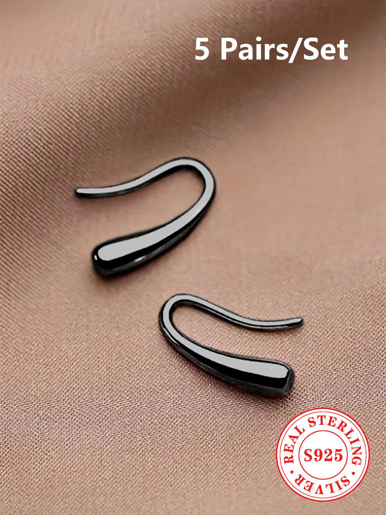 S925 Sterling Silver Simple Style Plain Color for Women, Classic Style Earrings, Elegant Minimalist Earrings, High Quality Earrings, Fashion Jewelry for Daily & Party Decoration, Trendy All-match & Exquisite Jewelry for Gift, with Box