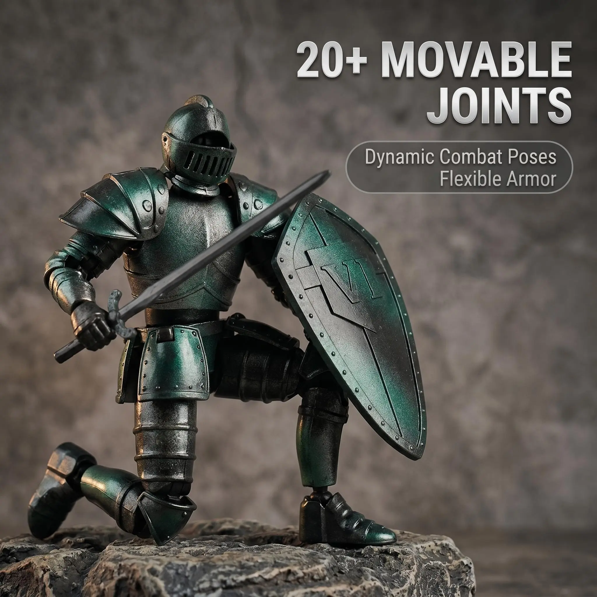 Medieval Templar Knight Buildable Model, DIY Assembly, Multi-Jointed Armor Figure Toy, Multiple Colors Available, Collectible Action Figure, Articulated Figurines