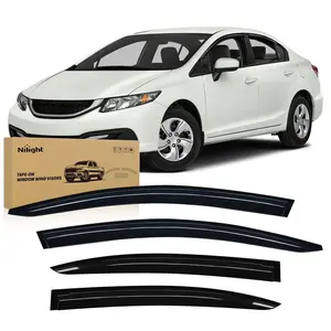 Nilight Acrylic Window Rain Guards - Automotive Visor Deflector, Car Accessories for Honda Civic 2012-2015, Fog Prevention Vent Visors with Heat Bonding, Tape-On 4PCS Accessories for Car