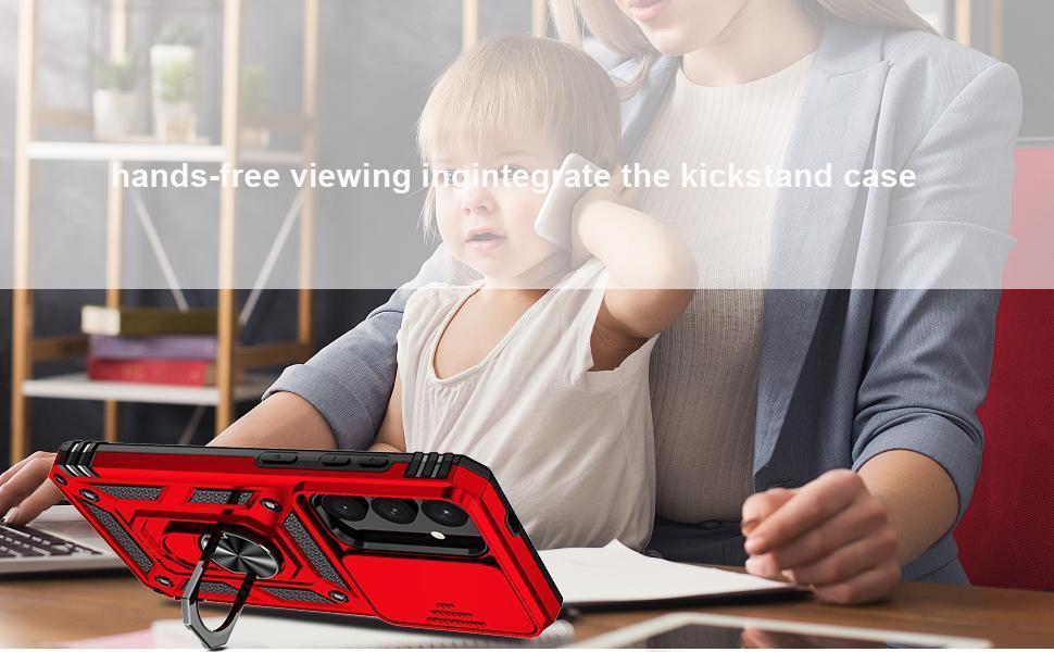 Phone Case for Samsung Galaxy S24 / S25 Case with HD Screen Protector & Kickstand & Slide Camera Cover,Phone Case for S24 / S25 6.2", Red Phone Case for Samsung Galaxy S24 / S25 Case with HD Screen Protector & Kickstand & Slide Camera Cover,Phone Case for S24 / S25 6.2", Red