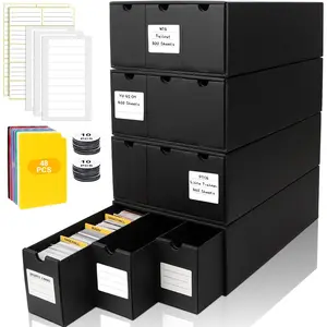 Trading Card Storage Box, Includes 12-600 CT Boxes & 48 Card Dividers, 12000+ Trading Card Organizer for Collectible Card Games, for TCG, MTG, PTCG, Baseball Cards, with Labels & Tapes