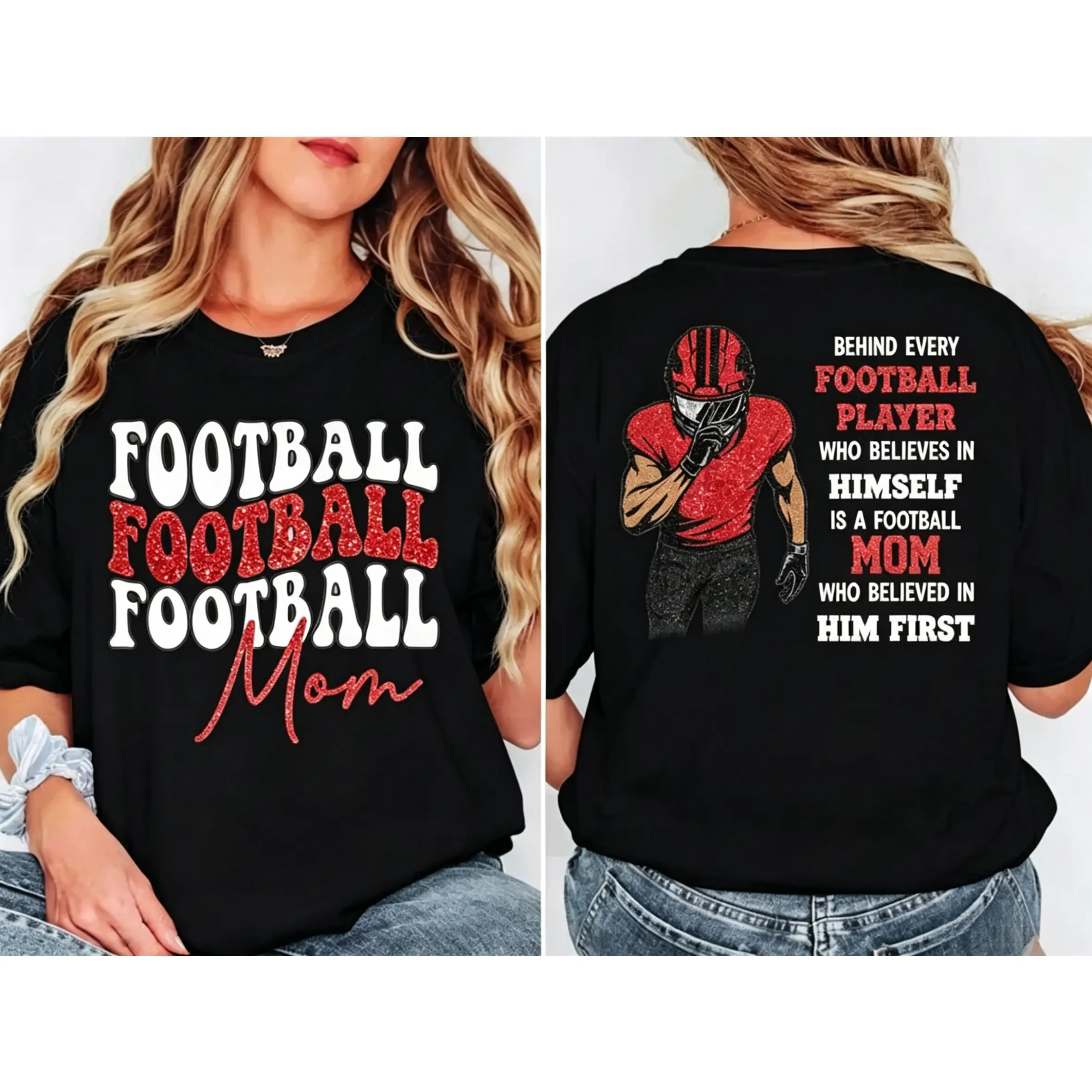 Behind Every Football Player T-Shirt,Football MomShirt,  Football Family Matching Shirt, Football Mama Shirt,Gameday Cheer Shirt