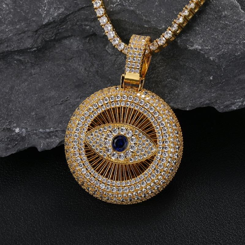 Hot-Selling New Devil'S Eye Pendant With Micro-Inlaid Zircon, Hip-Hop Trendy Accessory