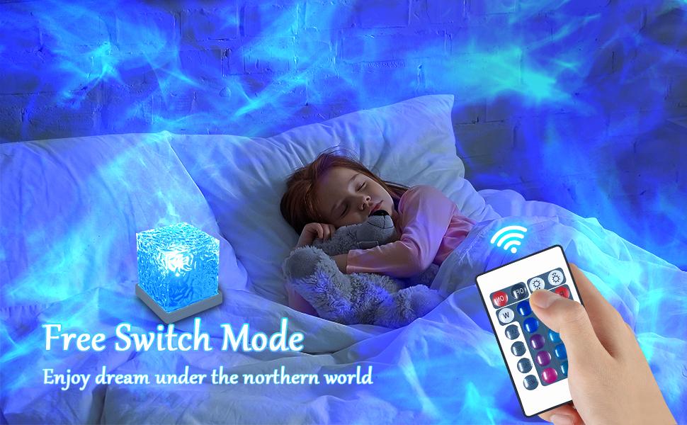 Ocean Lamp - 16 Vibrant Colors Adjustable Brightness Remote Control USB Powered LED Cube Light for Relaxation & Meditation