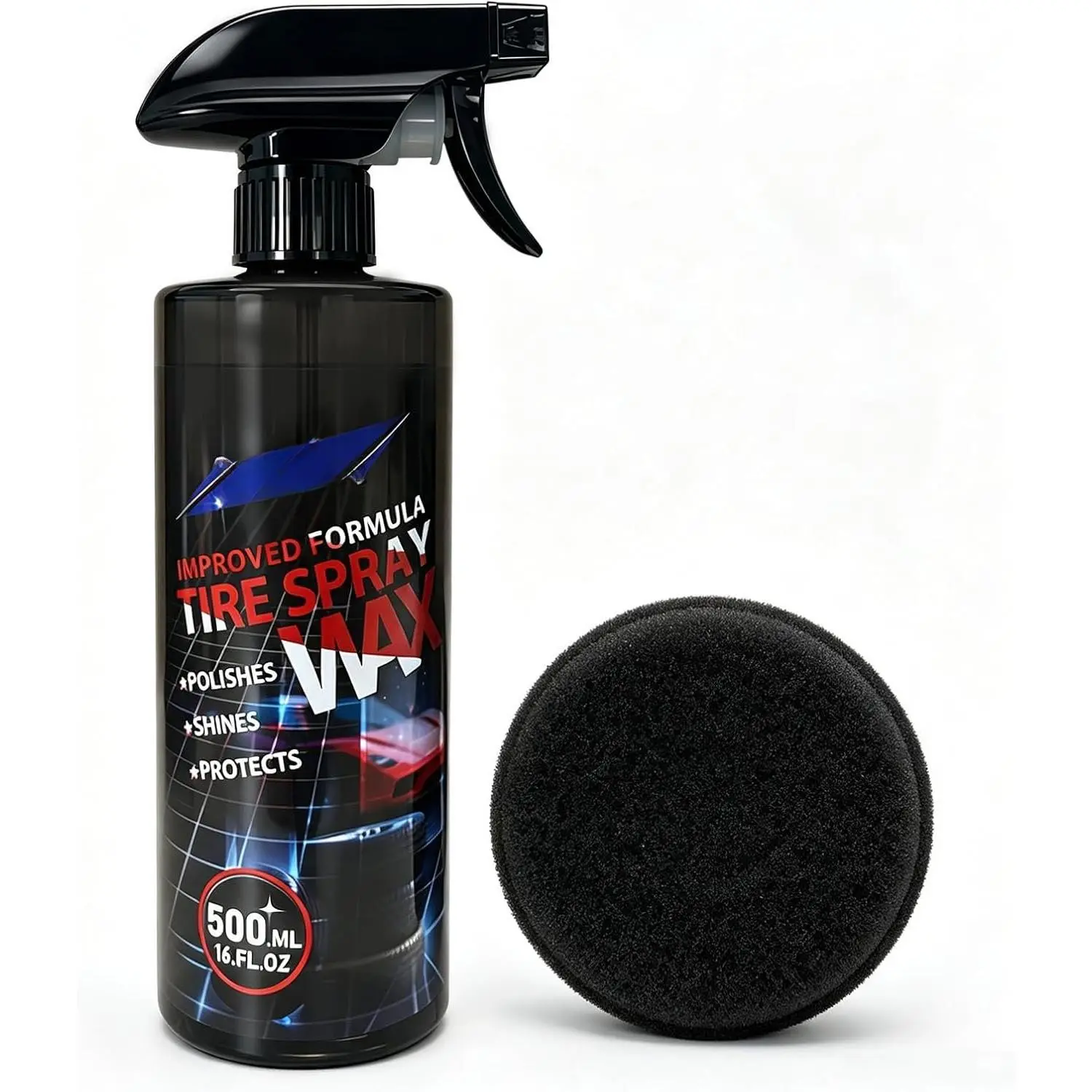 Wheel & Tire Shine  - Professional  in   Wash Cleaning Wax - Long-Lasting Tire Coating Protection, UV Protection - 16 Oz Bottle