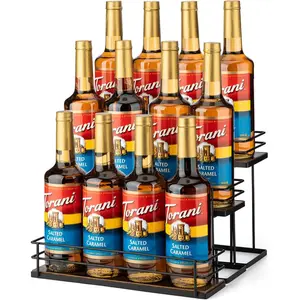 Coffee Syrup Organizer rack 3 Tier Syrup Holder 12 Bottle Capacity for coffee bar syrup storage kitchen condiment organization and wine display