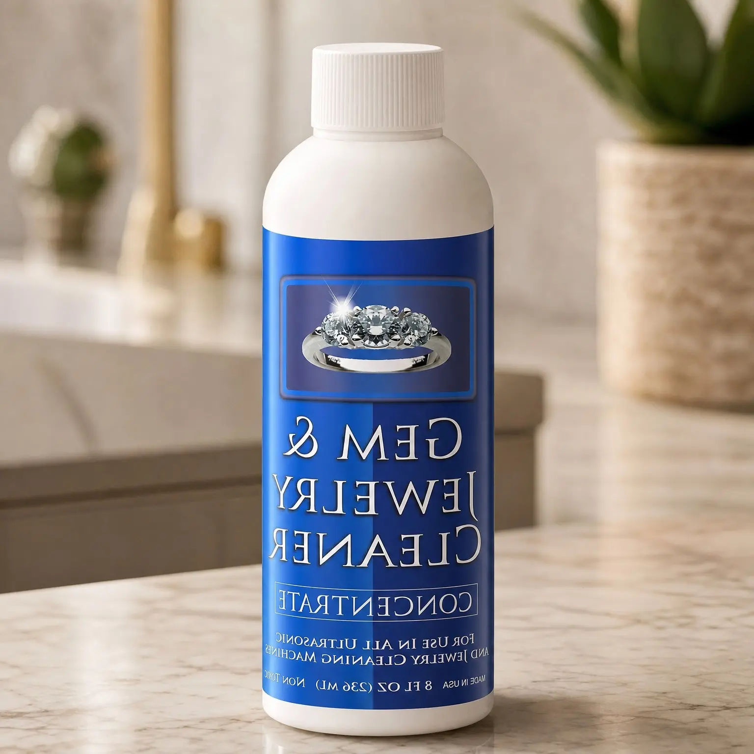 Gem & Jewelry Cleaner Concentrate Refill for Ultrasonic Machines 8 oz | Liquid Cleaner for Gold, Silver & Platinum Non-Porous JewelryGift