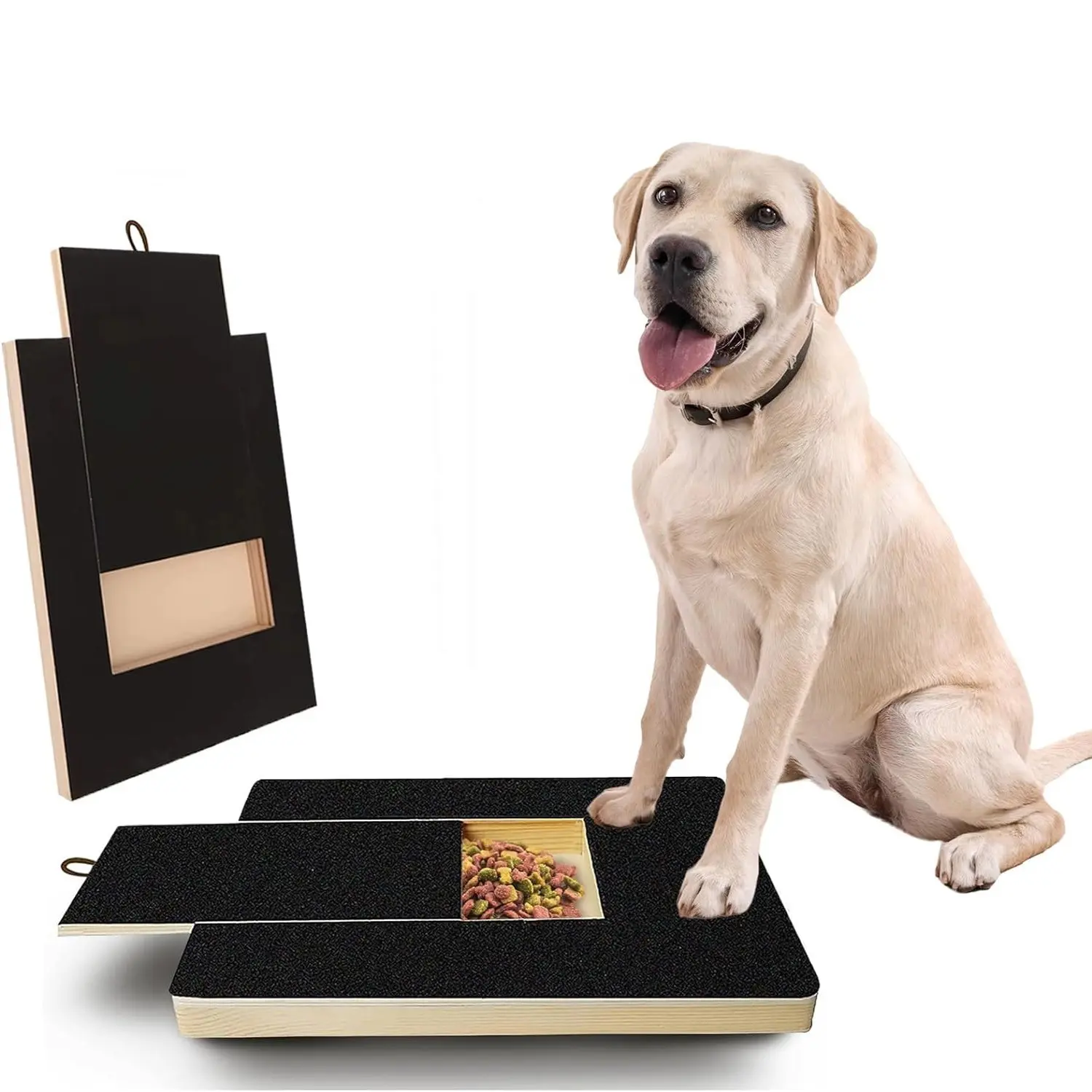 New Wooden Dog Scratching Board, Scratcher Board, Pull-Out Design with Food Box, Interactive Play Mat for Dogs, Ideal for Nail Care and Entertainment