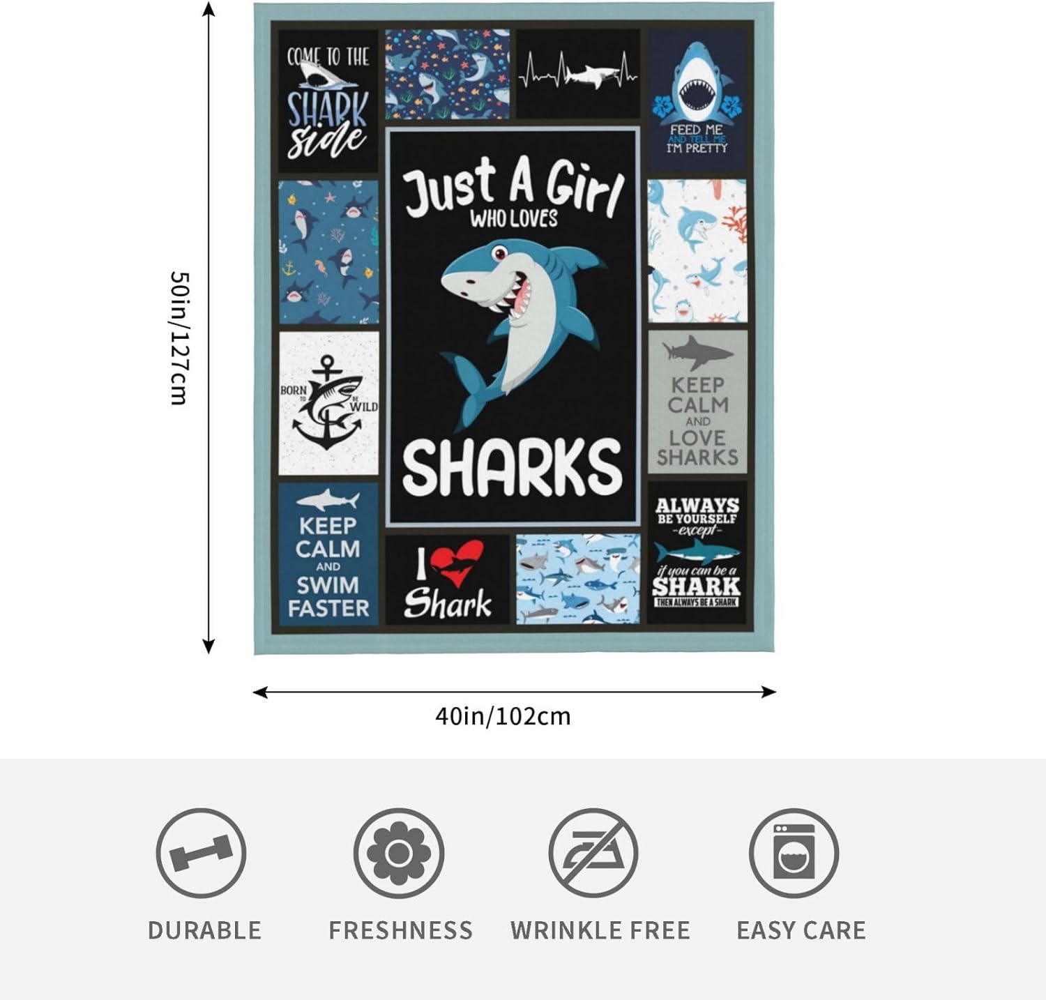 I Dive with Sharks Blanket, Scuba Diving Blanket, Scuba Diver Blanket, Dive Blanket, Snorkeling Blanket, Ocean Sport Blanket, Ocean Gifts