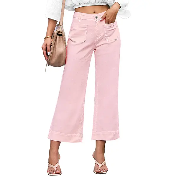 luvamia Wide Leg Jeans for Women Trendy High Waisted Flare Jeans Cropped Denim Pants Stretchy Baggy with Patch Pockets,back to school shopping