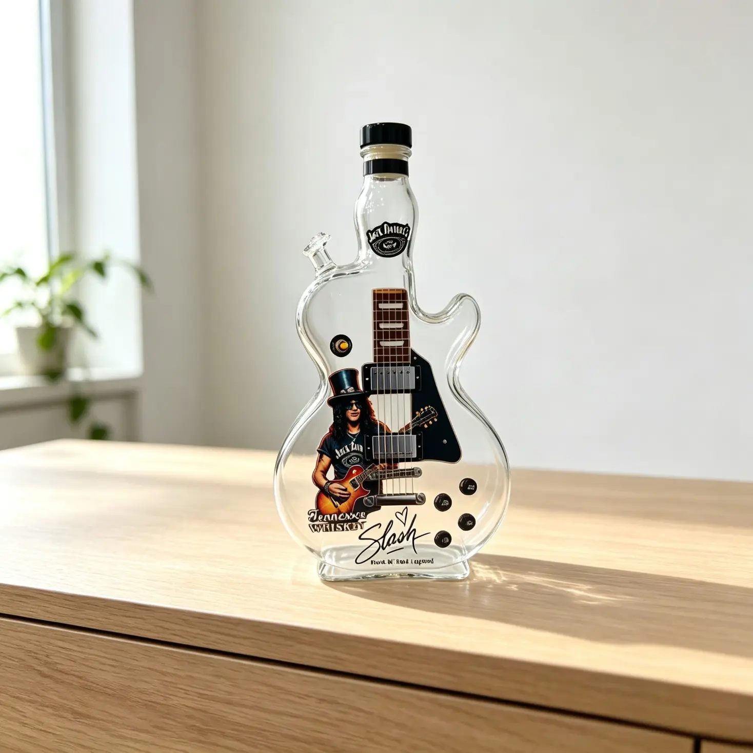 Rock Guitar Shaped Whiskey Decanter, Premium High Borosilicate Glass Wine & Liquor Bottle, Durable Unique Gift for Musicians, Guitar Design