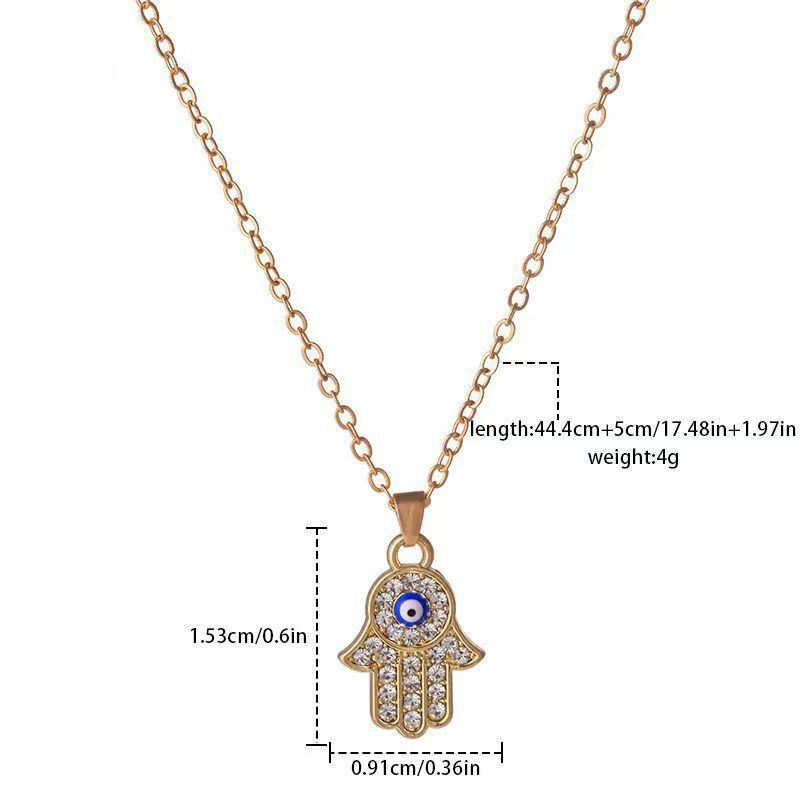 Refund Policy for New Fashion Evil Eye Necklace with Diamond-Encrusted Hand Pendant - Fama's Hand Simple Jewelry