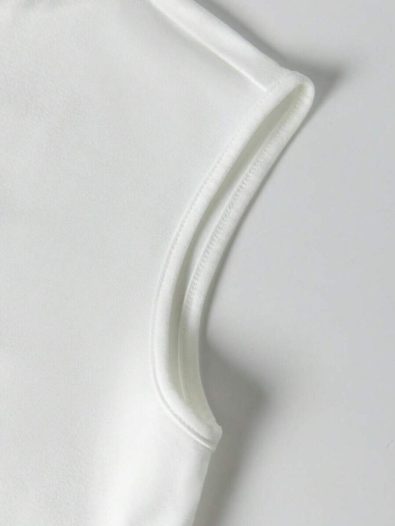 Women's Knitted Round Neck Drop Shoulder Sleeve T-Shirt, Fashion Casual Asymmetrical Criss Cross Back Tie Top, Spring & Fall Wear