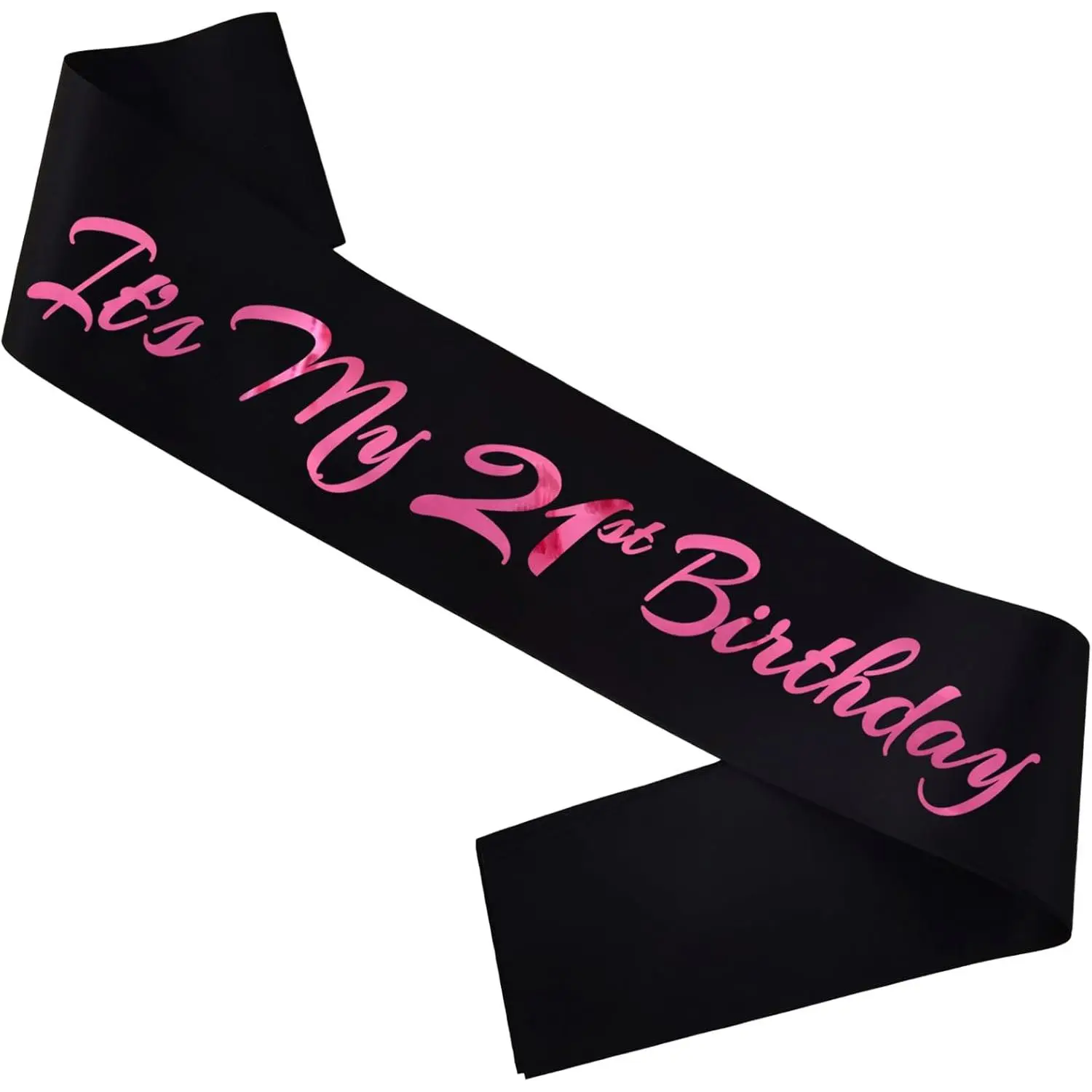 It's My 21st Birthday Sash, Black  Birthday Sash for 21st Bday Party Supplies, Gifts for Girls Bday Party Favors