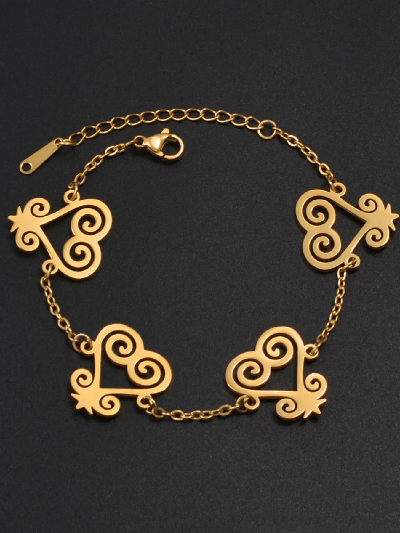 1Piece/African Adinkra Symbol Ethnic Traditional Bracelets Woman Stainless Steel Nyame Gye Jewelry Charms Courage Bangle Fashionable Jewelry Classic Wrist Accessory Exquisite Bracelet Stainless Steel Bangles