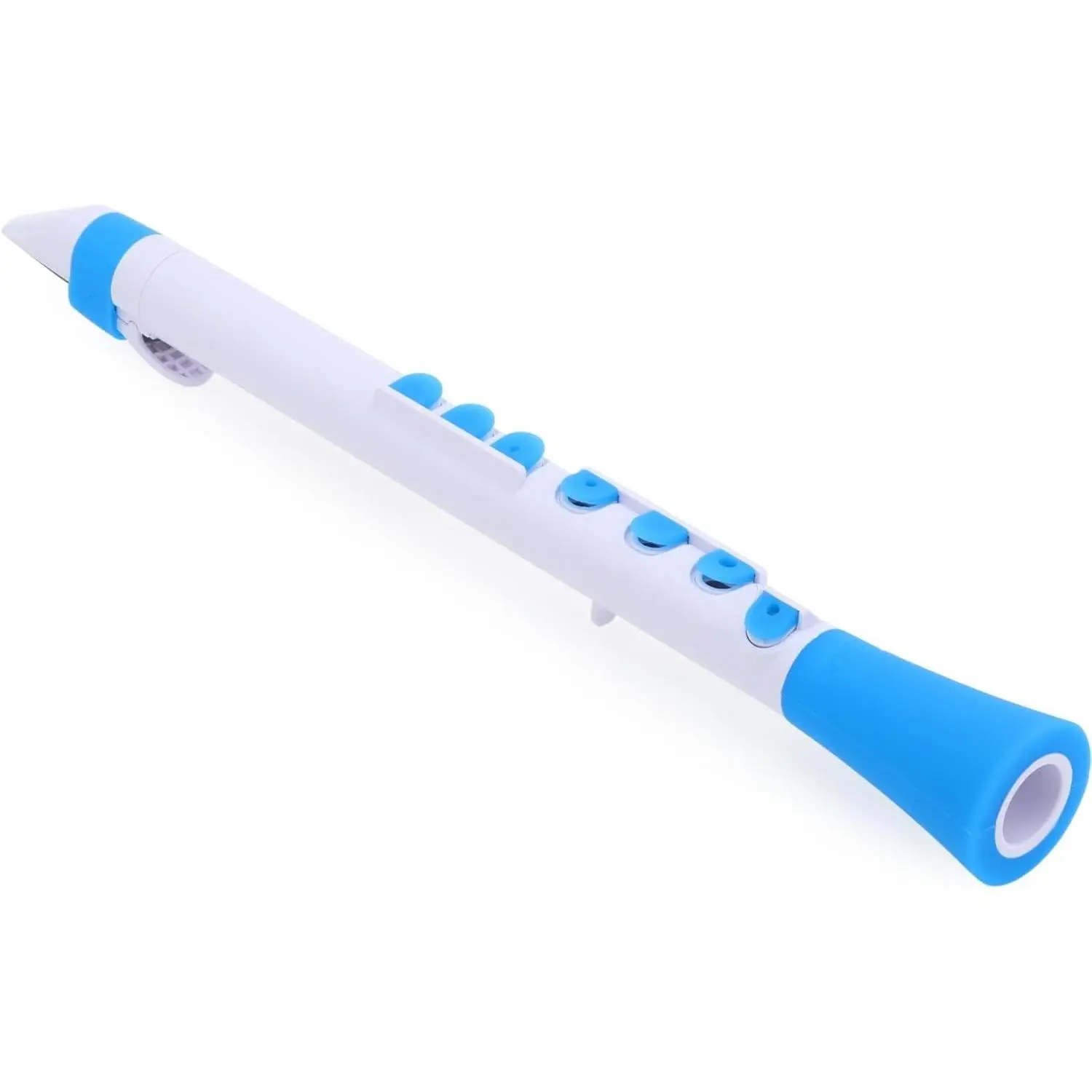 Kids Beginner Clarinet Instrument – White/Blue, Single-Reed Synthetic Waterproof