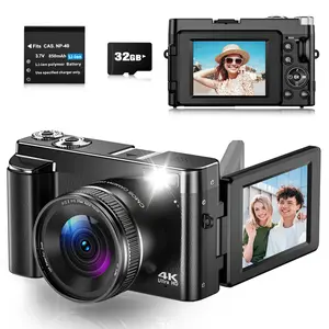 48mp & 4K HD Digital Camera, Auto Focus, Flip 180° Display, Vlogging Camera, 32GB Memory Card, 16x Digital Zoom, Beginner Camera, Y2K Style, Autofocus Vlogging Camera