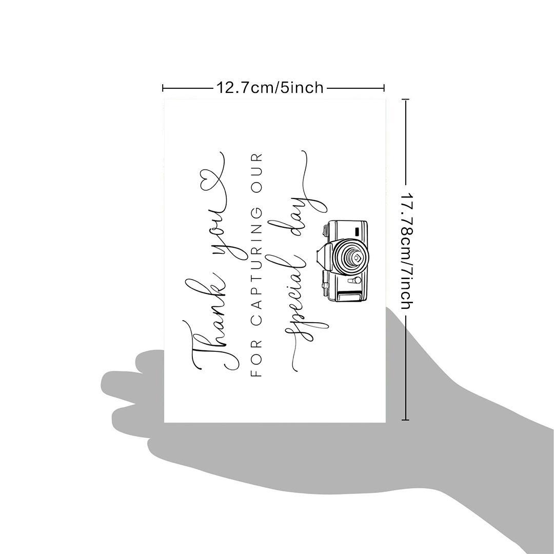 Wedding Photographer Thank You Card, Camera & Letter Pattern Greeting Card, Greeting Card for Wedding Photographer, Wedding Vendor Gift