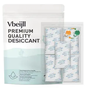 5 Gram (50 Pack) Color-Indicating Silica Gel Packets, Each 5 Pack Individually Sealed, Food Grade Desiccant - Rechargeable Moisture Absorbers for Food Storage, Electronics, 3D Filament & Safes