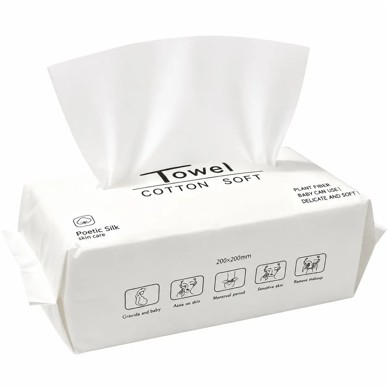 100 Counts Extra Large Disposable Face Towels,Ultra Soft & Thick Washcloths, Biodegradable Facial Towels for Sensitive Skin, Makeup Remover Dry Wipes, Lint-Free Towelettes for Cleansing,Korean Face Towels