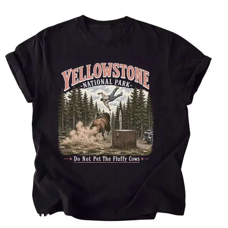 Do Not Pet The Fluffy Cows T-shirt, Yellowstone National Park Shirt, Funny Summer Vacation Tee, Unisex Graphic Top