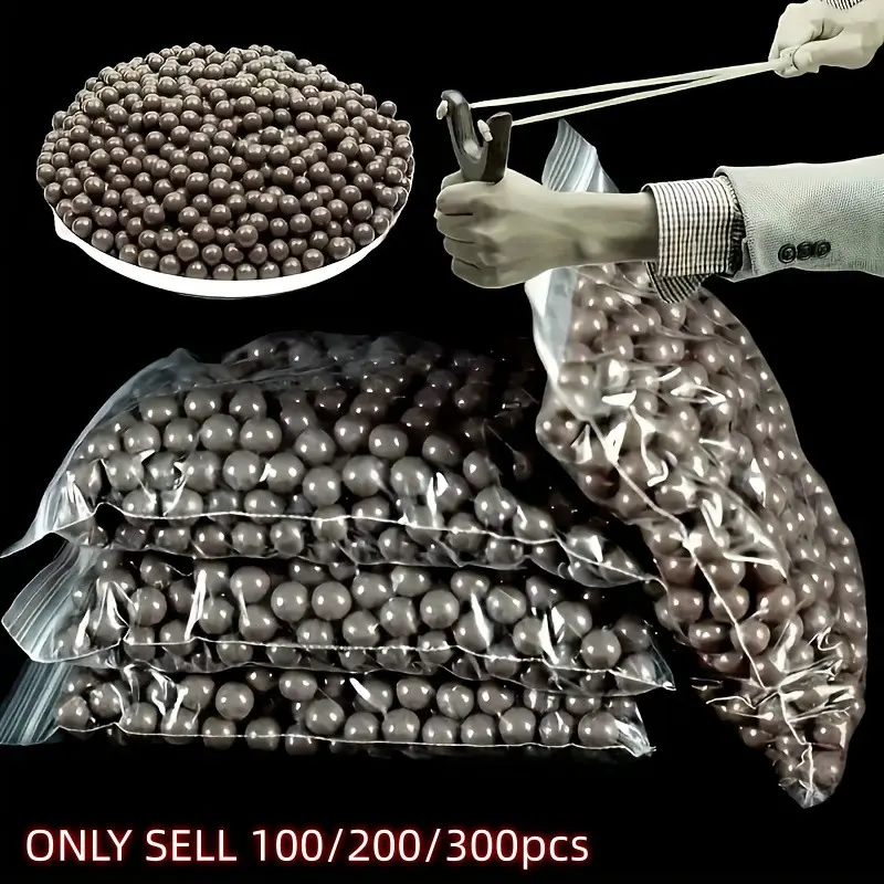 100/200/300 Pieces Slingshot Ammo, 8-9mm Hard Clay Balls, Outdoor Hunting Slingshot Bullets, Durable and Reliable Shooting Gear