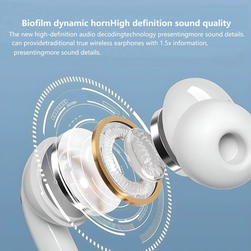 Wireless Earphones, True Wireless In-ear Design Earbuds with Touch Screen Charging Case & Built-in Microphone, ANC Noise Cancellation Earbuds for Smart Devices