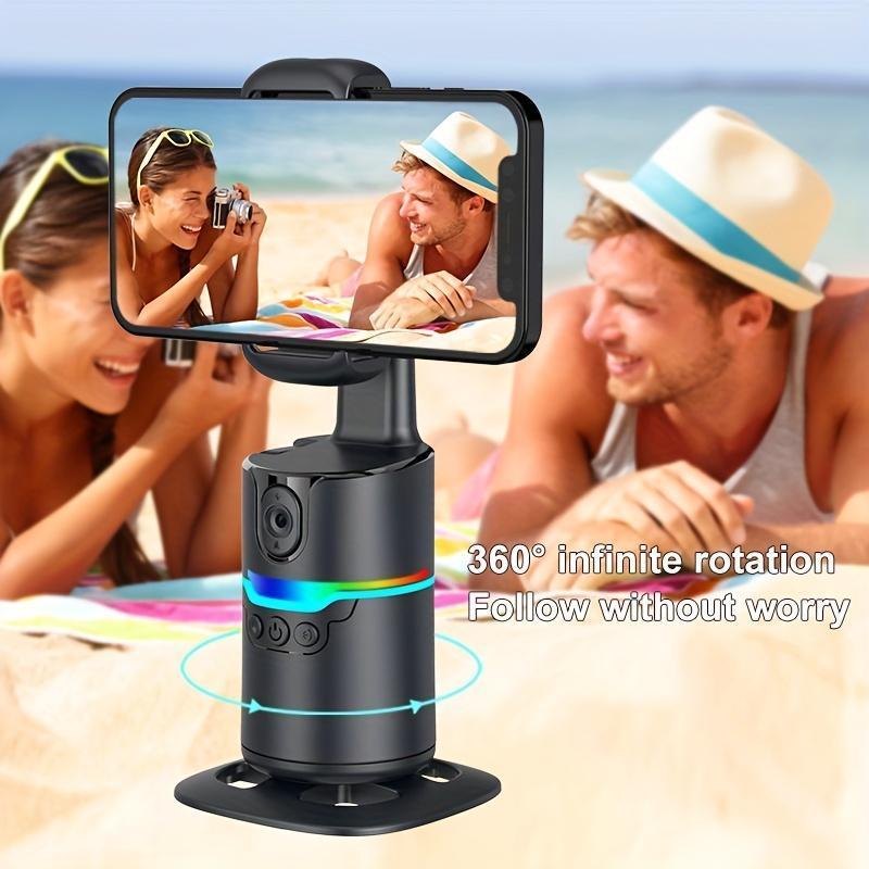 360-Degree Rotatable Smart Selfie Stick, Selfie Stick with Wireless Remote Control, Phone Stabilizer with RGB Light for Video Recording