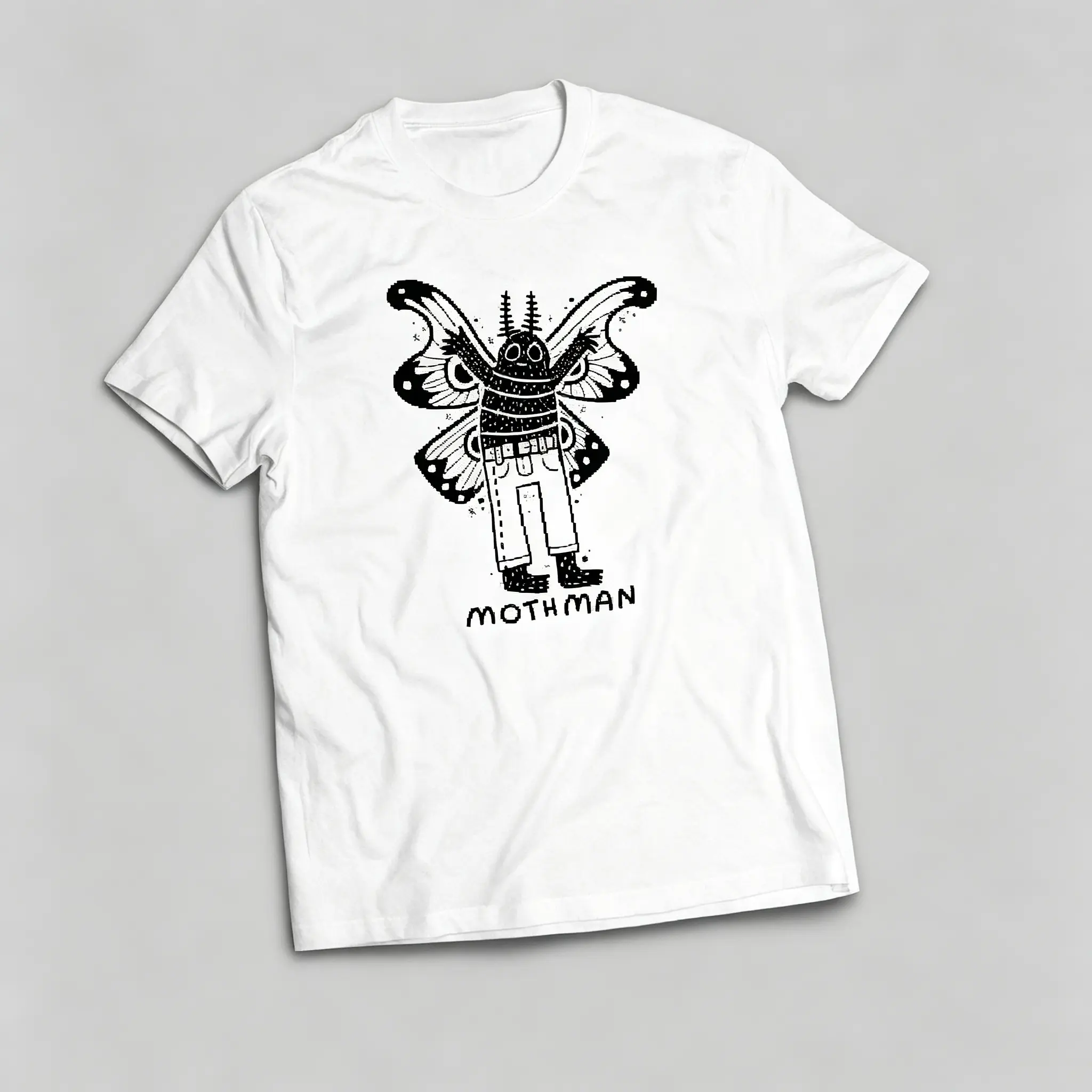 Mothman T Shirt Red Short Sleeve Unisex Cotton Graphic Tee Screen Print Streetwear
