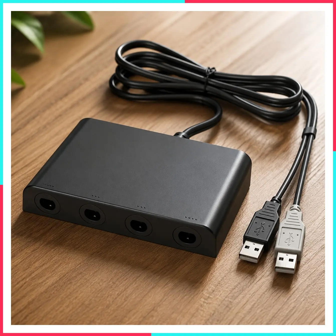 Gamecube Controller Adapter for Wii U, PC Windows and Switch/Switch 2, 4 Ports