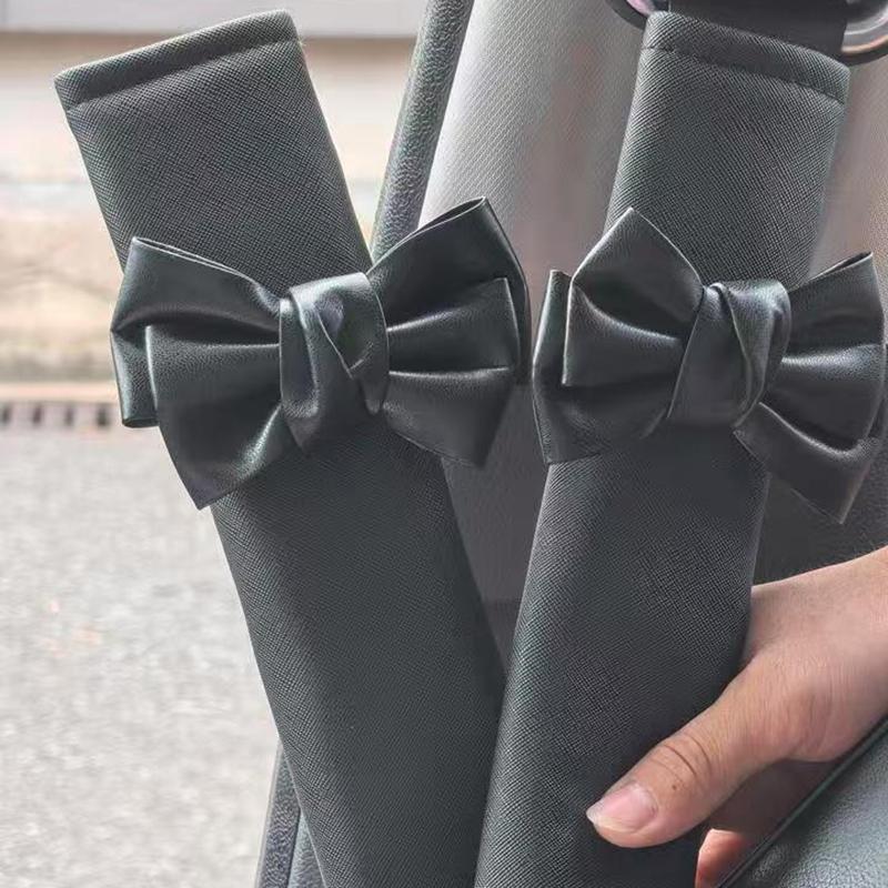 2026 New Cute Bowknot Design Car Seat Belt Cover Soft Comfort Shoulder Pad Girly Car Interior Decoration Accessories for Daily Commute Road Trip TikTokShop,summerwins