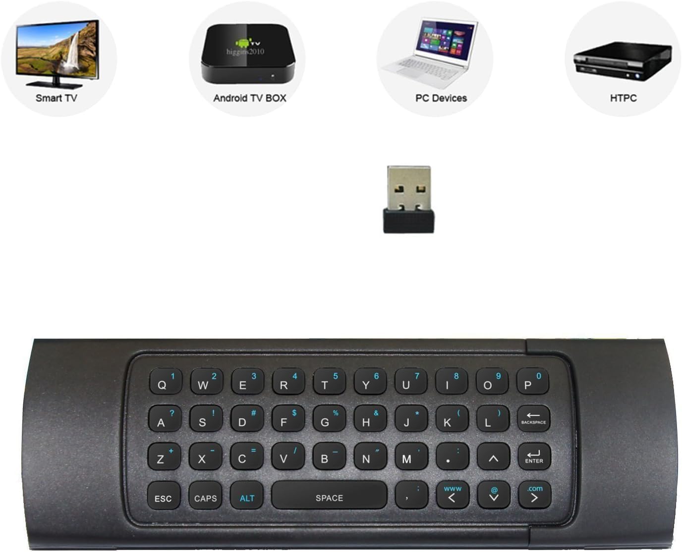 MX3 Multifunction 2.4G Fly  Mini  Keyboard &  Remote Control & 3-Gyro + 3-Gsensor for  Android  TV, IPTV, HTPC, Windows,Networked set-top Box,Mini PC,Andriod TV Box