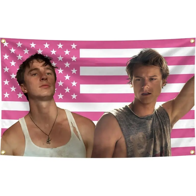 A Flag of JJ And Rafe Measuring 35.43 by 59.06 Inches, Ideal for Adorning University Dorms, Living Areas, And Bedrooms (Grommet Colors May Differ), And Also Makes a Great Gift, Displaying School Pride, Functioning As a Room Decoration